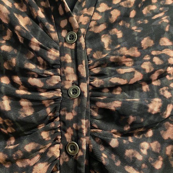 Jane + Delancey Womens Black and Blush button down top = Size Medium - Picture 2 of 7